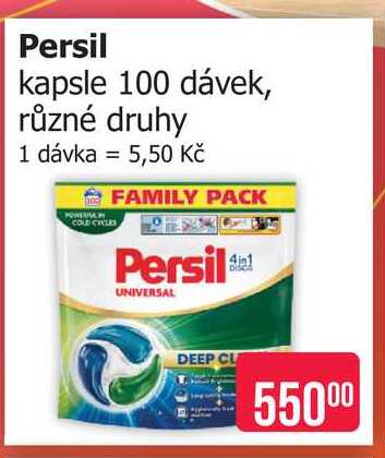 Persil kapsle 100 dávek, různé druhy