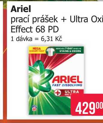 Ariel prací prášek + Ultra Oxi Effect 68 PD