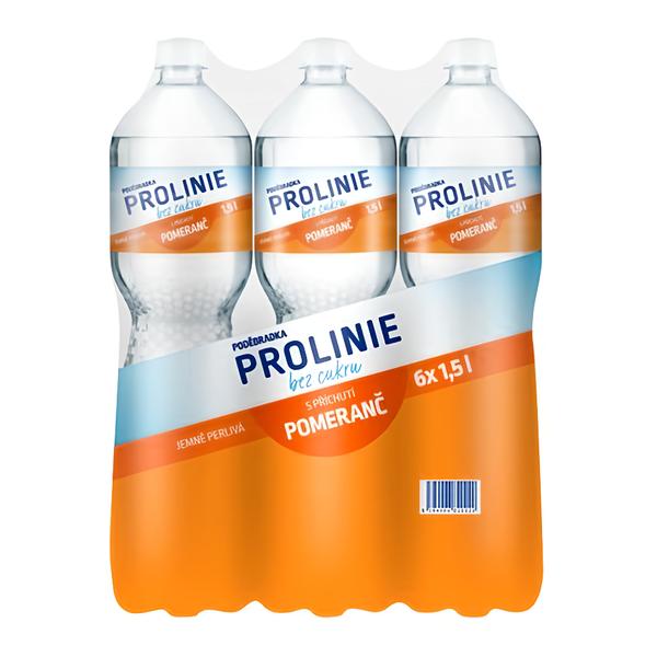 Poděbradka ProLinie Jemně perlivá pomeranč 6 x 1,5 L