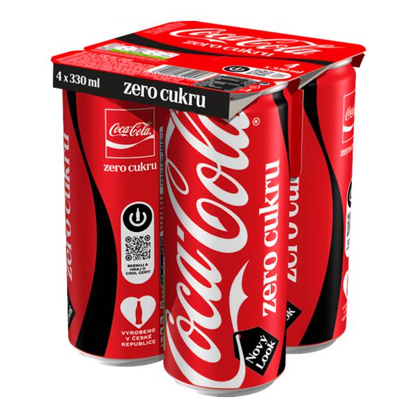Coca-Cola zero multipack, plech 4x330ml