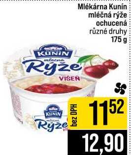 Mlékárna Kunín mléčná rýže ochucená různé druhy 175 g