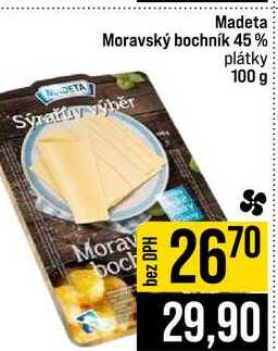 Madeta Moravský bochník 45% Sýrařty výběr plátky 100 g