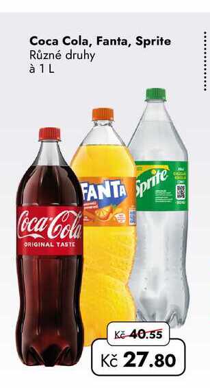 Coca Cola, Fanta, Sprite 1 L  