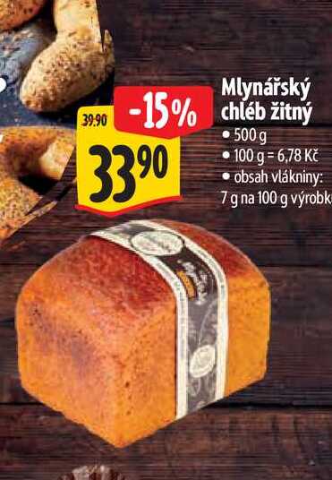 Mlynářský chléb žitný 500 g
