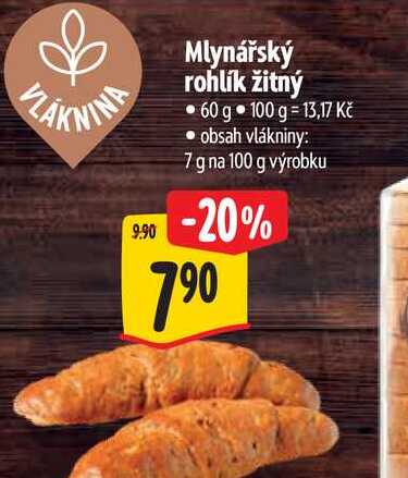   Mlynářský rohlík žitný 60 g 