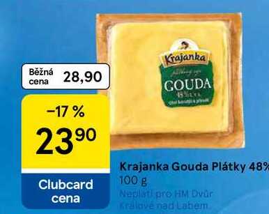 Krajanka Gouda Plátky 48%, 100 g
