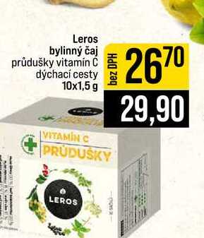 Leros bylinný čaj průdušky vitamín C dýchací cesty 10x1,5 g