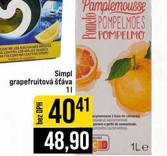 Simpl grapefruitová šťáva 1l