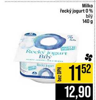 Milko řecký jogurt 0% bílý 140 g