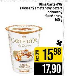 Olma Carte d'Or zakysaný smetanový dezert ochucený různé druhy 140 g 