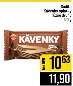 Sedita Kávenky oplatky různé druhy 50 g 