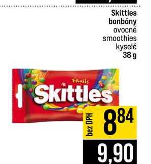 Skittles bonbóny ovocné smoothies kyselé 38 g 