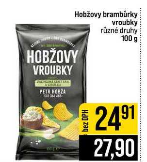 Hobžovy brambůrky vroubky různé druhy 100 g