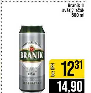 Braník 11 světlý ležák 500 ml
