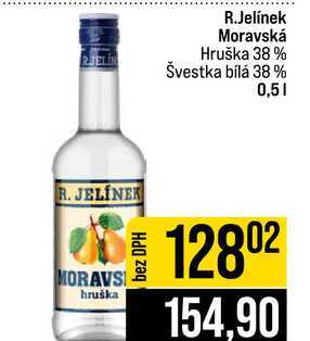 R.Jelínek Moravská Hruška 38 % Švestka bílá 38% 0,5l