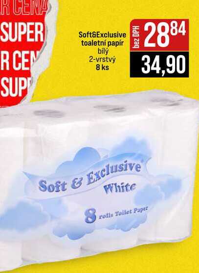 Soft&Exclusive toaletní papír bílý 2-vrstvý 8 ks 