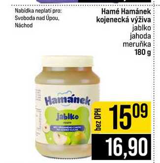 Hamé Hamánek kojenecká výživa jablko jahoda meruňka 180 g