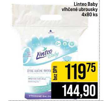 Linteo Baby vlhčené ubrousky 4x80 ks