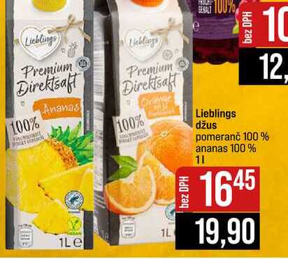 Lieblings džus pomeranč 100% ananas 100% 1l