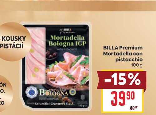 BILLA Premium Mortadella con pistacchio 100 g