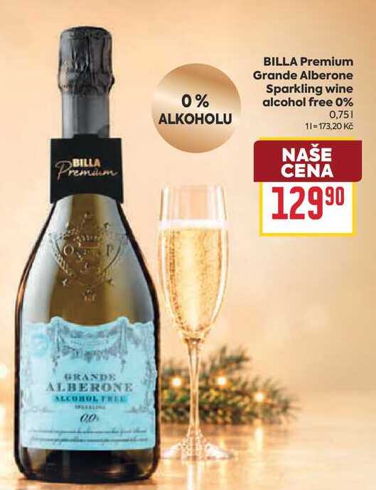 BILLA Premium Grande Alberone Sparkling wine alcohol free 0% 0,75l