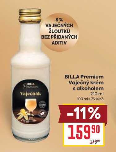 BILLA Premium Vaječný krém s alkoholem 210 ml