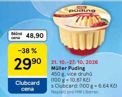 Müller Puding, 450 g, více druhů  