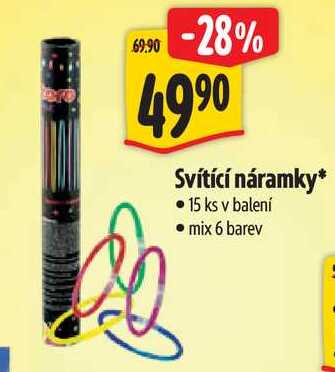 Svítící náramky, 15 ks*