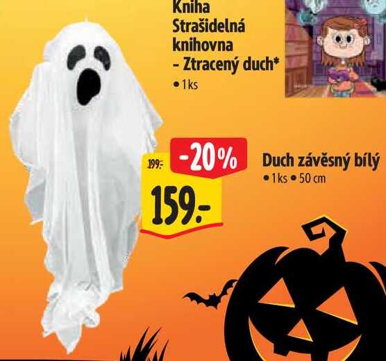 Duch závěsný bílý