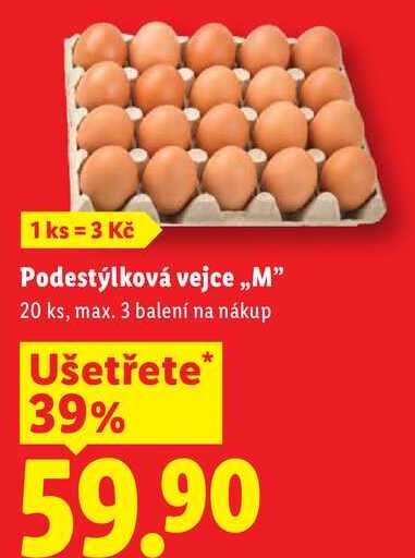 Podestýlková vejce,,M", 20 ks,