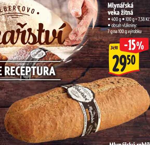 Mlynářská veka žitná, 400 g