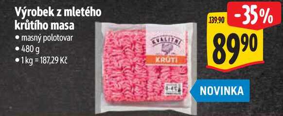 Výrobek z mletého krůtího masa, 480 g