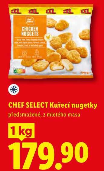 CHEF SELECT Kuřecí nugetky, předsmažené, z mletého masa 1 kg