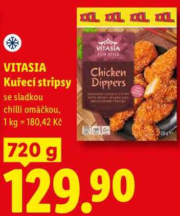 VITASIA Kuřecí stripsy, 720 g