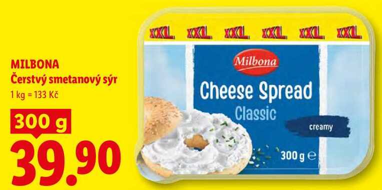 MILBONA Čerstvý smetanový sýr, 300 g