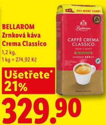 BELLAROM Zrnková káva Crema Classico, 1,2 kg