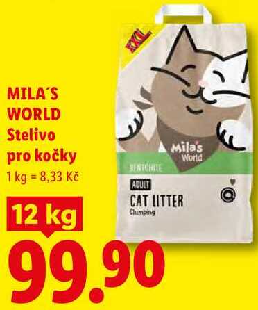 MILA'S WORLD Stelivo pro kočky, 12 kg