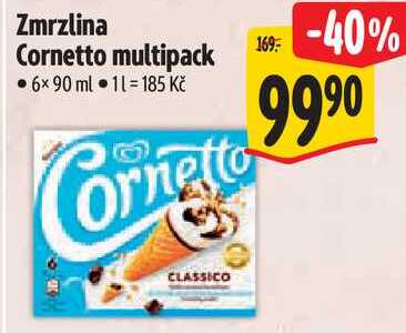 Zmrzlina Cornetto multipack, 6x 90 ml