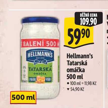 Hellmann's Tatarská omáčka 500 ml
