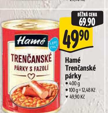 Hamé Trenčanské jemné párky s fazolí 400 g