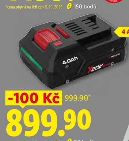 PARKSIDE PERFORMANCE 20V Smart akumulátor 4.0Ah Ah