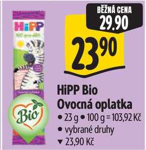 HiPP Bio Ovocná oplatka Bio, 23 g 