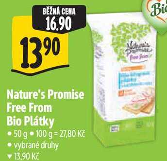 Nature's Promise Free From Bio Plátky, 50 g