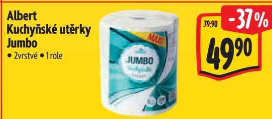 Albert Kuchyňské utěrky Jumbo,• 1 role