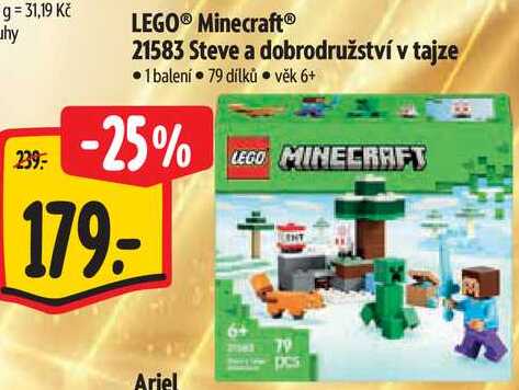 LEGO® Minecraft® 21583 Steve a dobrodružství v tajze