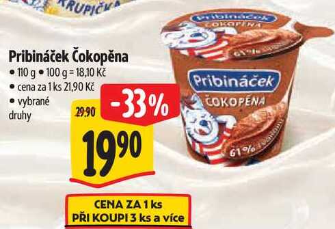 Pribináček Čokopěna, 110 g