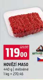 HOVĚZÍ MASO 440 g mělněné 