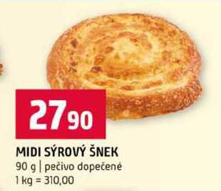 MIDI SÝROVÝ ŠNEK 90 g pečivo dopečené
