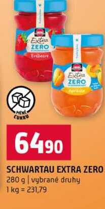 SCHWARTAU EXTRA ZERO 280 g vybrané druhy