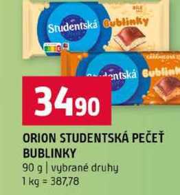 ORION STUDENTSKÁ PEČEŤ BUBLINKY 90 g vybrané druhy